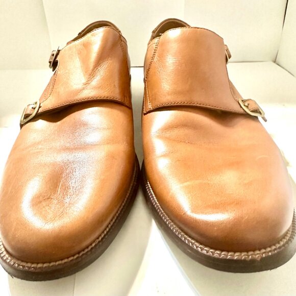 Cole Haan Mens Shoes Benton Tan Leather Double Strap Dress Loafers Size 11.5 M - Picture 4 of 8